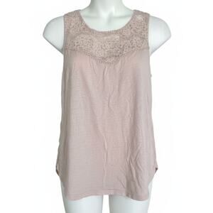 HM Women Tank Top Size M Pink Sleeveless Viscose Boho Bohemian Coquette Festival